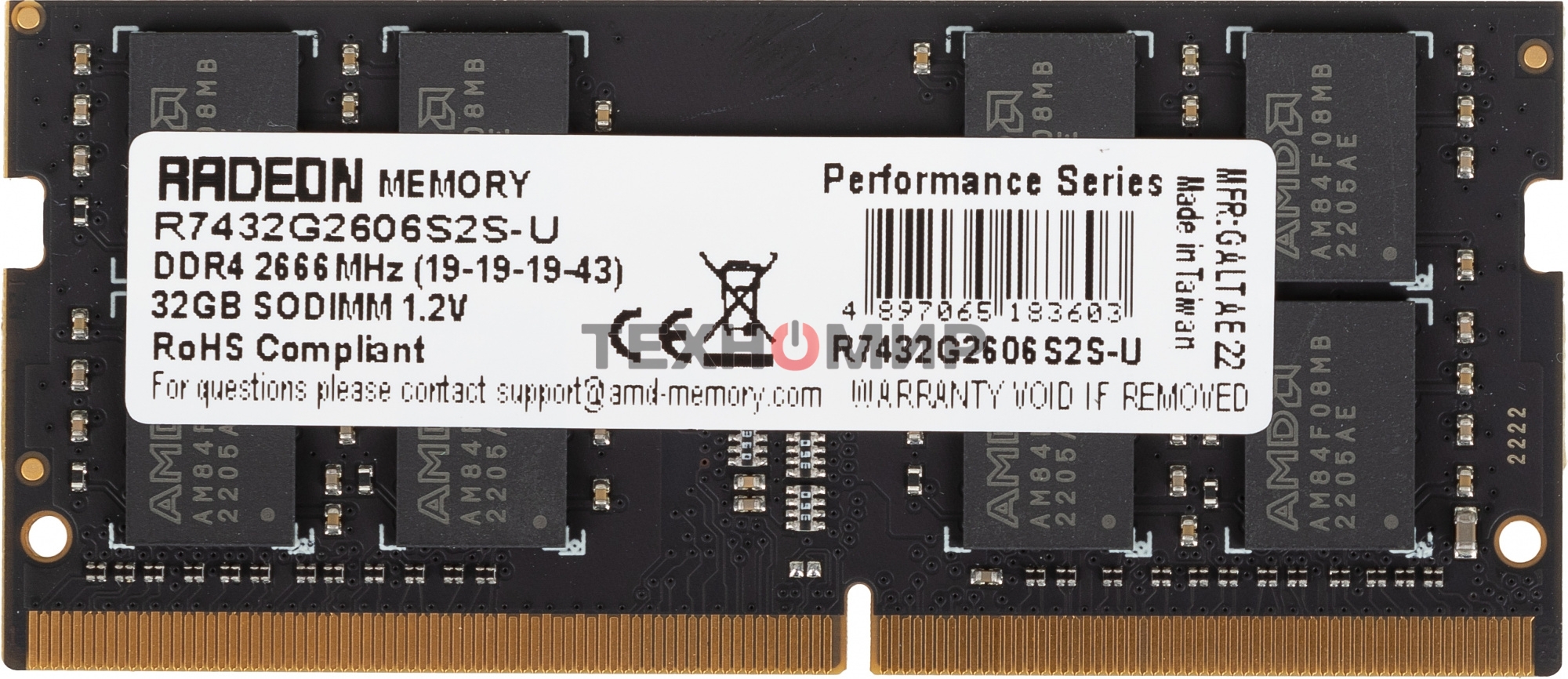 Оперативная память AMD Radeon R7, 32GB, DDR4, 2666MHz, CL19, SO-DIMM