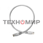 Патч-корд TWT UTP кат.5e, с заливными колпачками, 0.3 м, серый