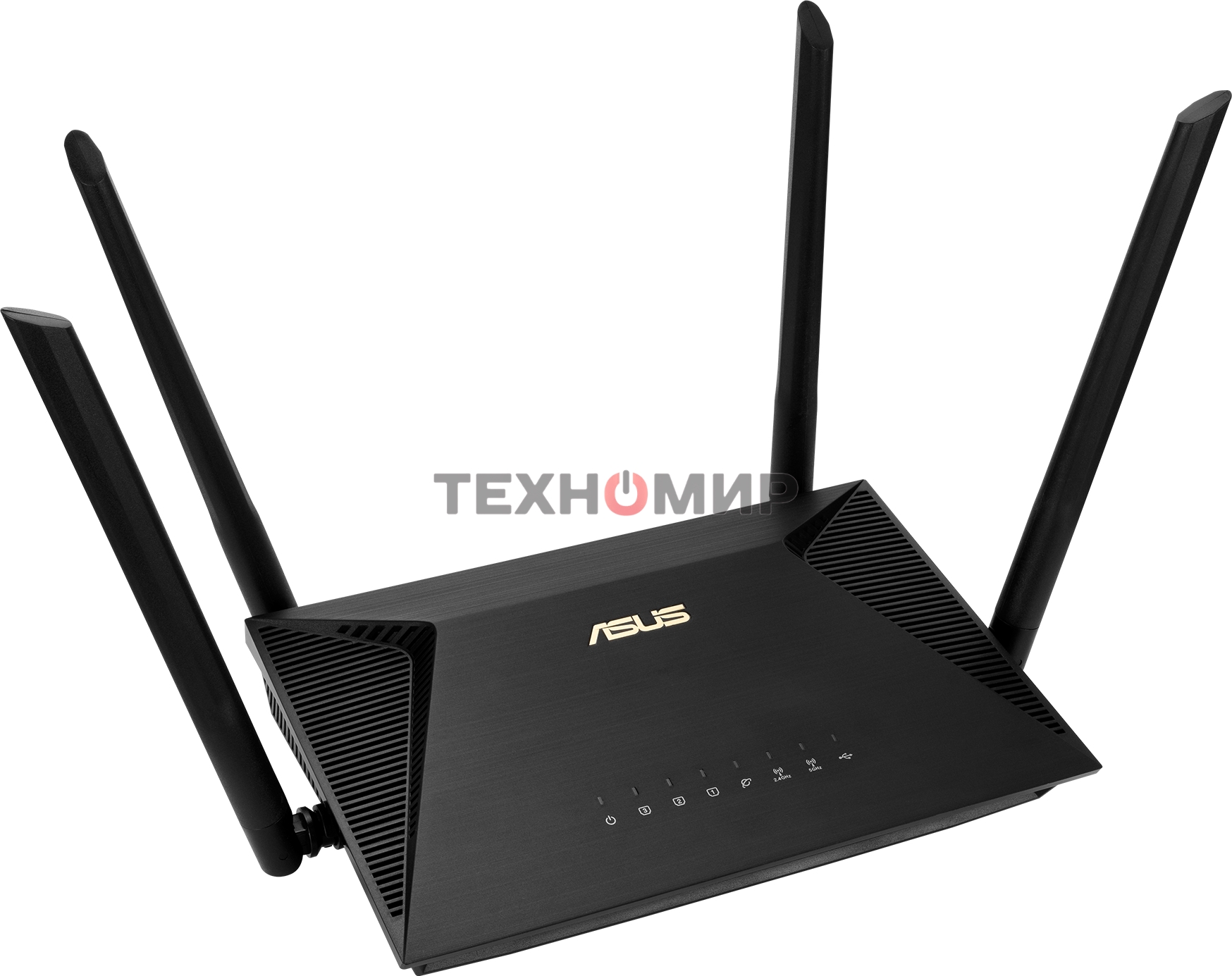 Роутер ASUS RT-AX53U 802.11b/g/n/ac/ax, до 574 + 1201 Mbps, 2,4 + 5 гГц, 4 антенны, USB