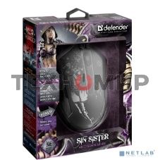 Мышь проводная Defender Sin'Sister GM-933 черный, 7200 dpi, USB, кнопки - 6