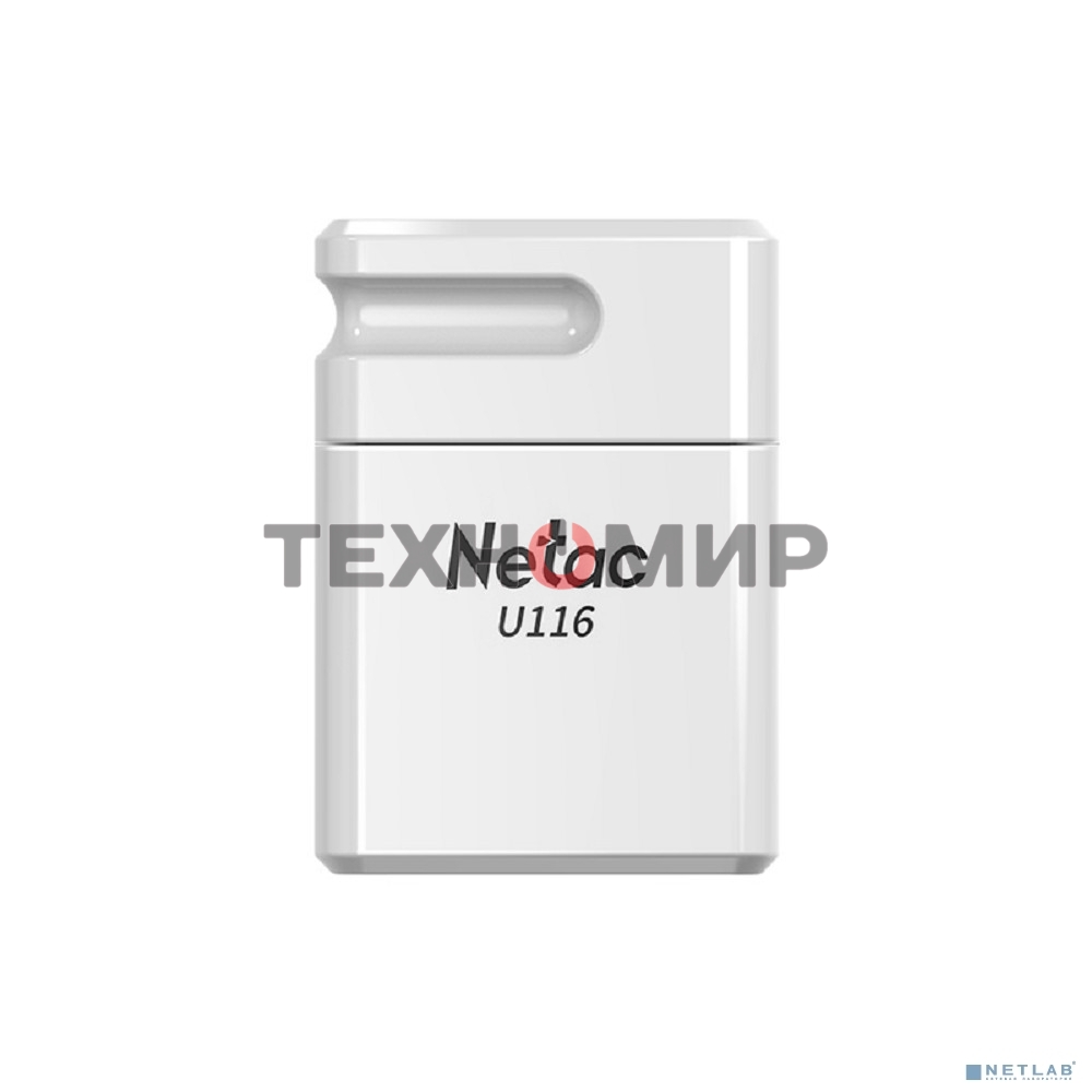 Флешка USB Netac U116 mini (NT03U116N-016G-32WH), 16Gb, USB 3.2, R/W 90/30, белый