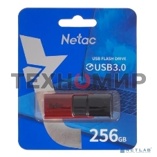 Флешка USB Netac U182 NT03U182N-256G-30RE, USB 3.0 256Gb, retail version, черный/красный