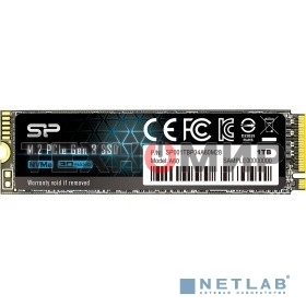 Накопитель SSD Silicon Power P34A60, 1Tb, PCIe 3.0 x4, M.2 2280, NVMe, R/W 2200/1600