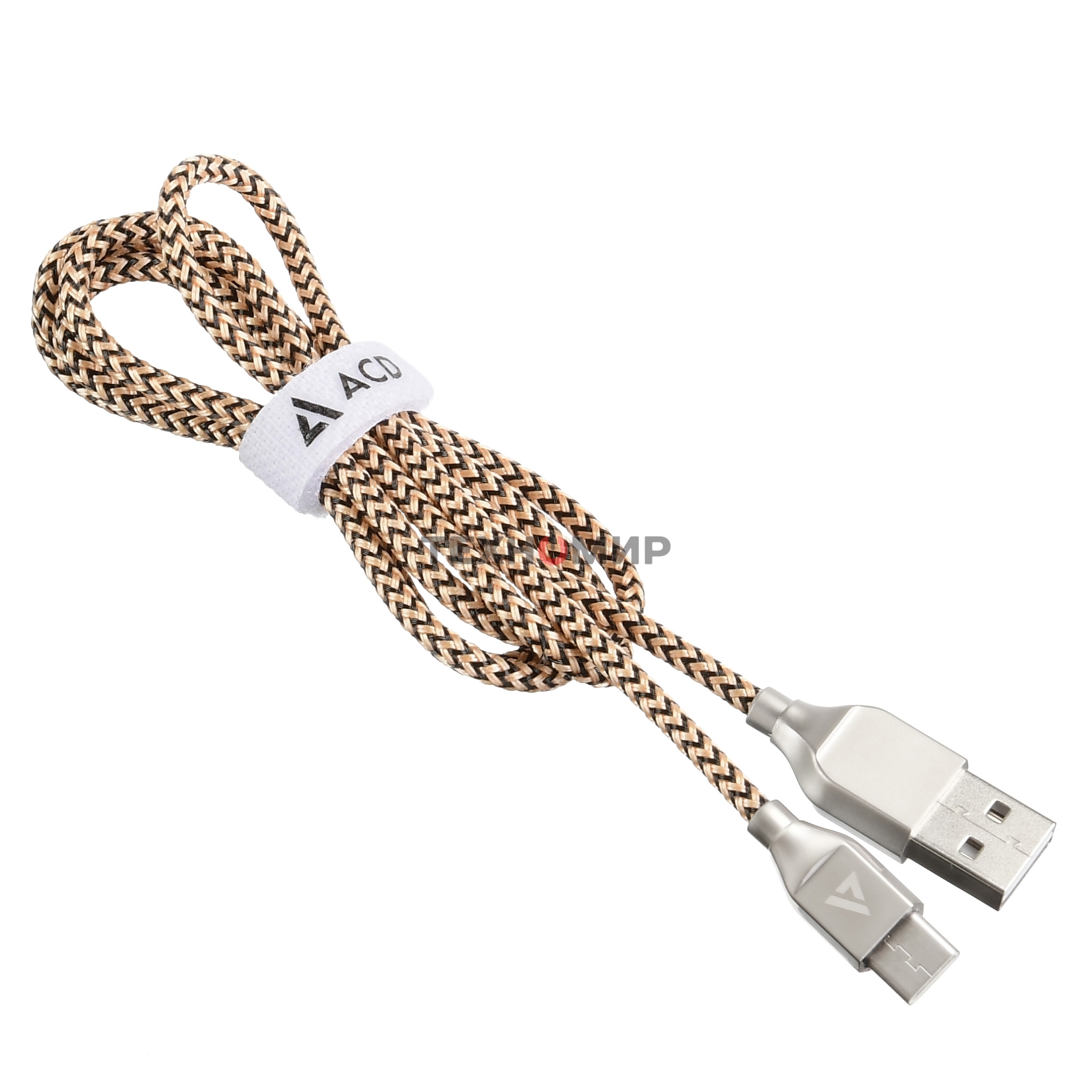 Кабель USB ACD-Titan Type-C ~ USB-A Нейлон, 1м, желто-черный