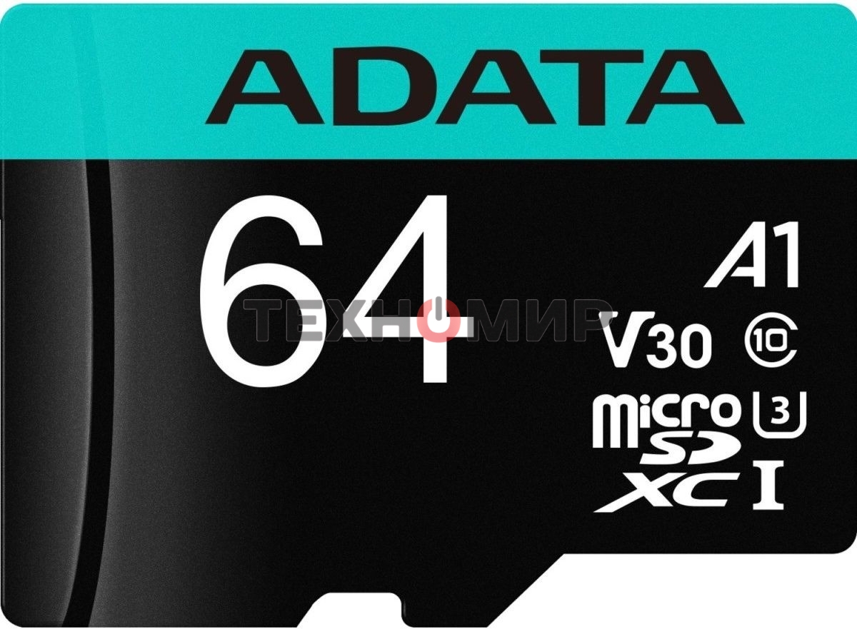 Флеш карта MICROSDXC UHS-I U3 V30S A2 100/75 MB/s 64Gb RETAIL W/1 ADAPTER