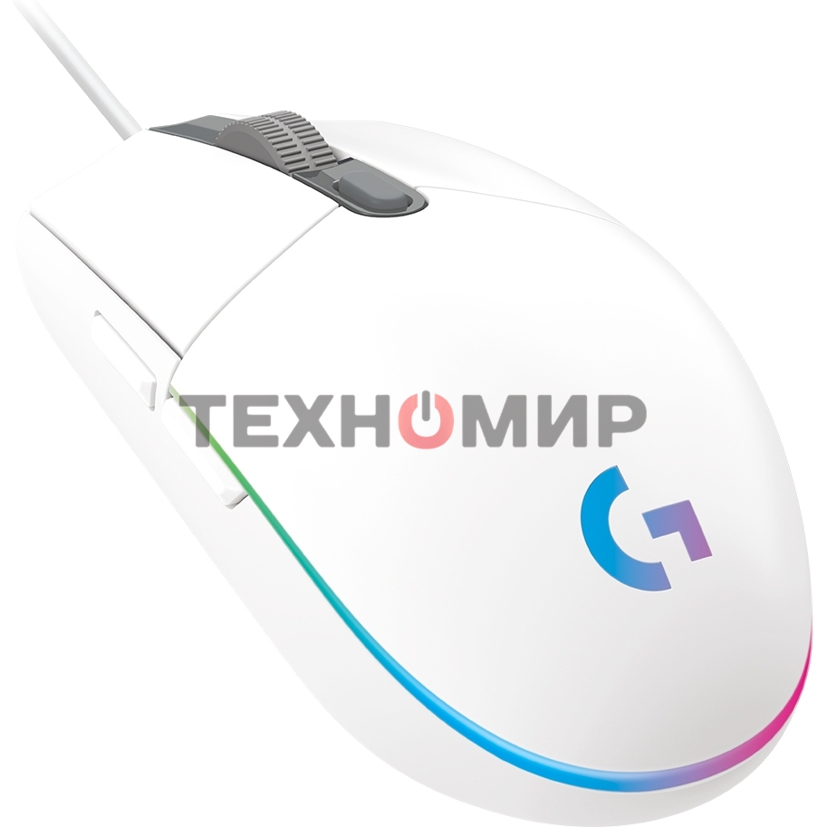 Мышь проводная Logitech G102 LIGHTSYNC белый, 8000 dpi, USB, кнопки - 6