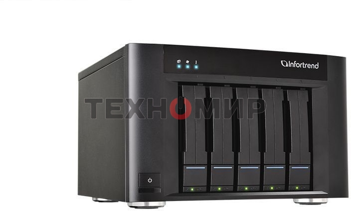 Система хранения данных Infortrend EonStor GSe Pro 100 5bay. Intel Atom 2.4GHz 4C CPU, 1x4GB non-ECC , 4x1GbE(RJ45), 2x USB 2.0, 2x USB 3.0, 1x Host Board slot, 1xPSU and 5 drive trays (GSe Pro 105-C)