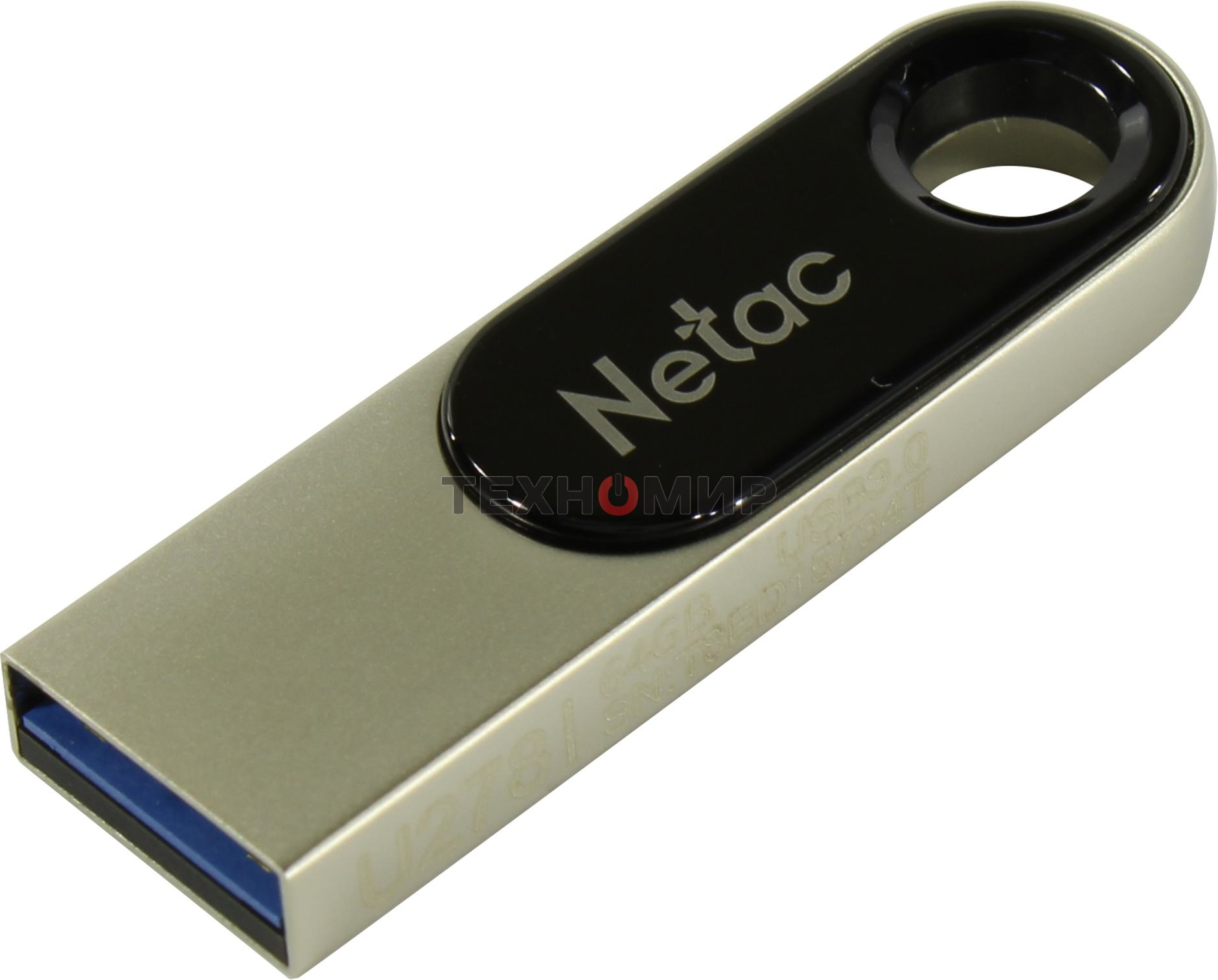 Флешка USB Netac U278 (NT03U278N-016G-20PN), 16Gb, USB 2.0, R/W 50/10, серебристый/черный