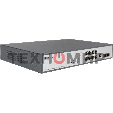 Коммутатор Managed L2 Switch 8x1000Base-T PoE, 2x1000Base-X SFP, PoE Budget 135W, RJ45 Console, 19