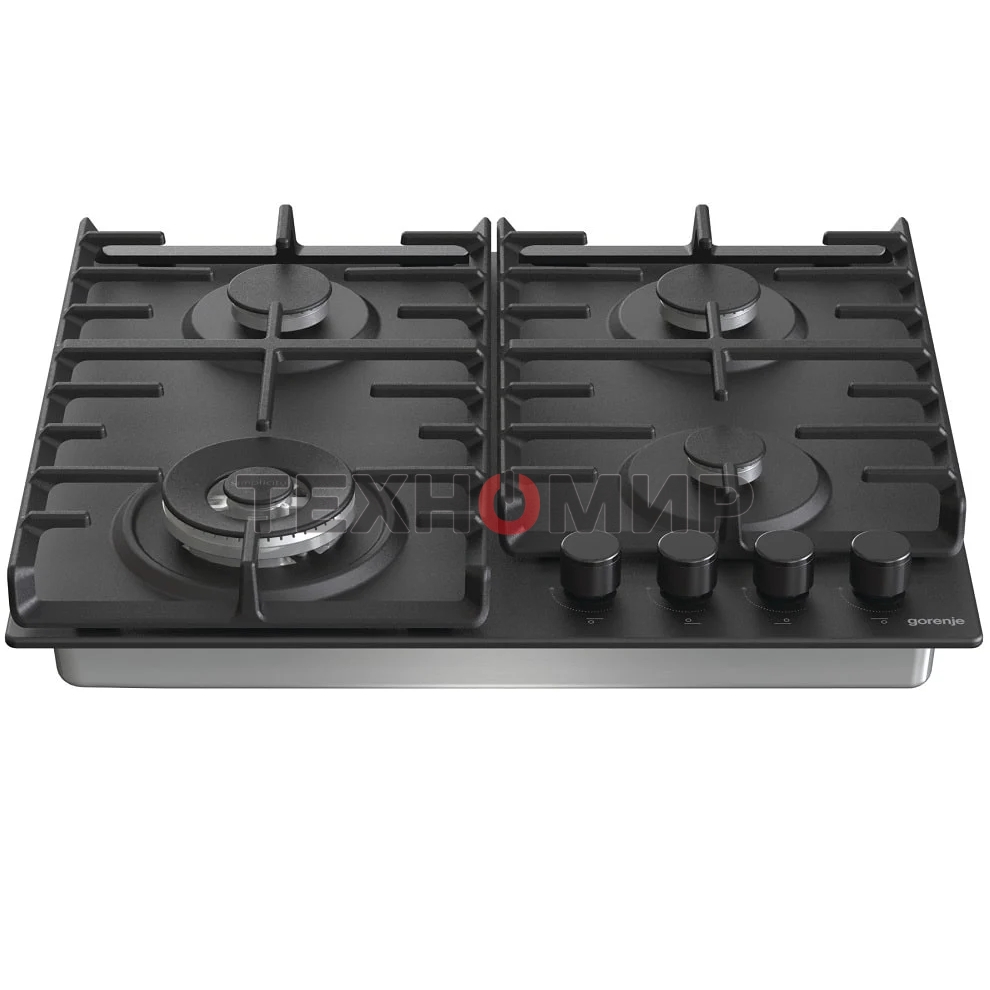 Газовая варочная панель Gorenje GW642SYB, 4 конфорки, эмалированная сталь, черный