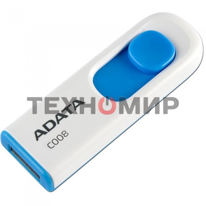 Флешка USB ADATA C008 (AC008-32G-RWE), 32Gb, USB 2.0, R/W 15/5, белый/синий