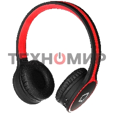 Наушники Qumo Accord 3 (BT-0020) черный/красныйнакладные Bluetooth 4.2300мА-чдо 6х часов в режиме разговора