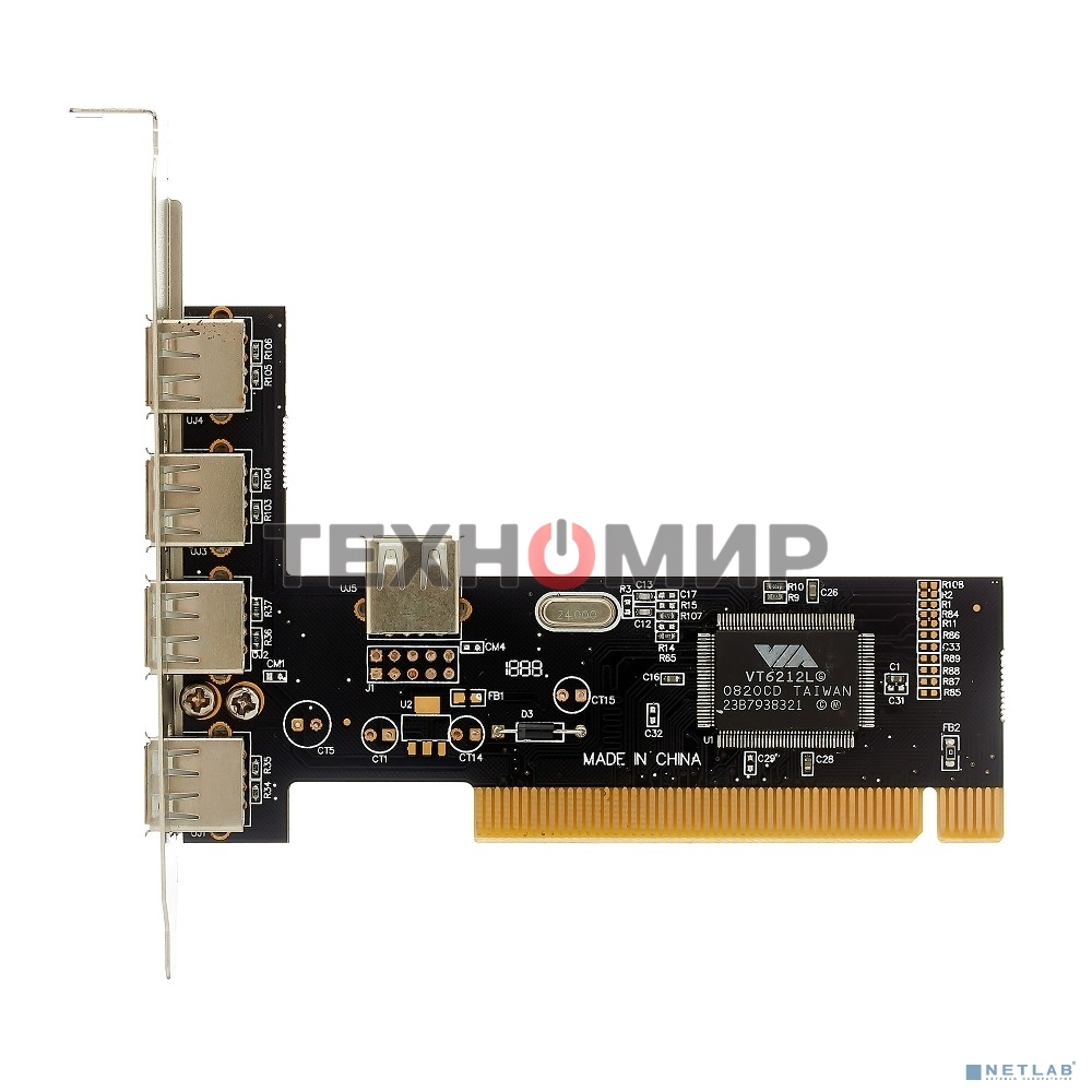 Контроллер ExeGate EXE-352 PCI, 4хUSB 2.0 ext + 1хUSB 2.0 int (OEM) EX281227RUS
