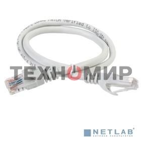 Коммутационный шнур (патч-корд) ITK PC01-C5EUL-05M, кат.5Е UTP, LSZH, 0,5м, серый