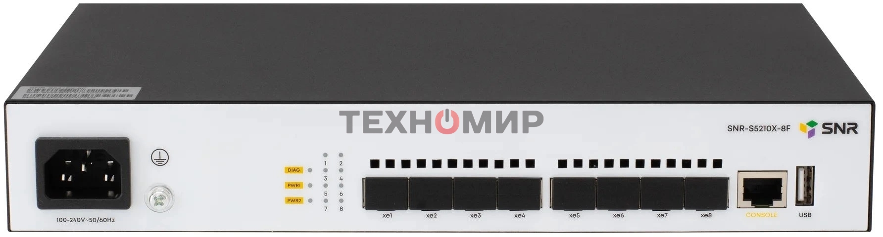 Коммутатор управляемый SNR 2+, 8 x 1/10GE SFP+. Питание: 220V AC