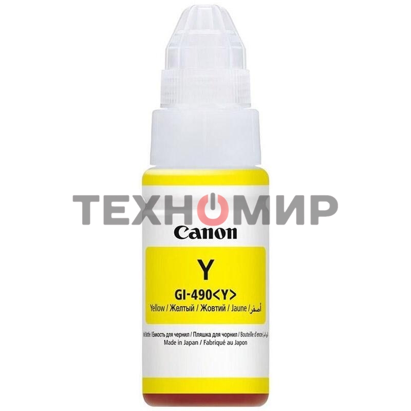 Чернила Canon GI-490Y 0666C001 желтый для Canon Pixma G1400/2400/3400 (70мл)