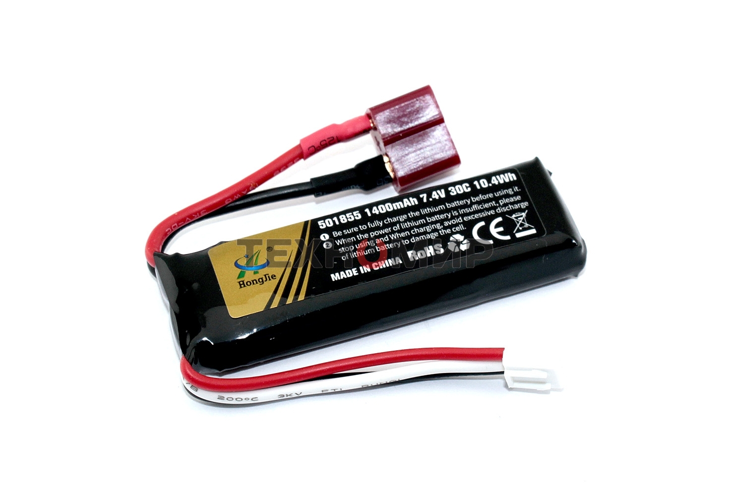 Портативный аккумулятор Li-Pol 7.4v 501855 1400mAh разъем T-plug