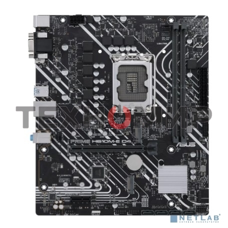 Материнская плата ASUS PRIME H610M-E D4-CSM, LGA 1700, Intel H610, 2xDDR4, 4xSATA, 2xM.2 PCIe 3.0 (x2, x4), 1xPCIe 4.0 x16, 1xPCIe x1, 1xHDMI, 1xDP, 1xVGA, 2xUSB-A 2.0, 2xUSB-A 3.2 Gen 1, 1x 1Gb LAN, 3x3.5 мм, 7.1, mATX