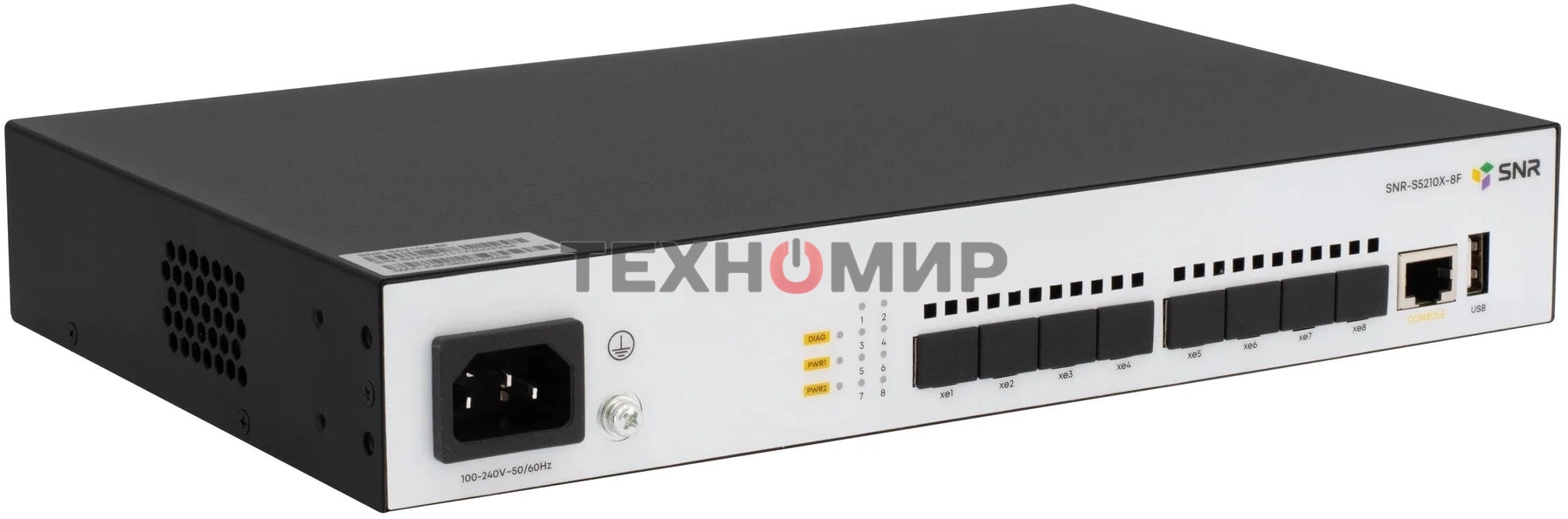 Коммутатор управляемый SNR 2+, 8 x 1/10GE SFP+. Питание: 220V AC