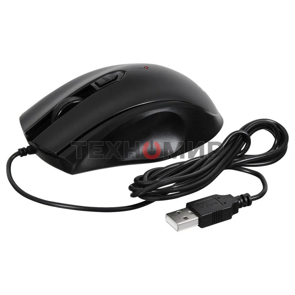 Мышь проводная Acer OMW020 черный, 1600 dpi, USB, кнопки - 4