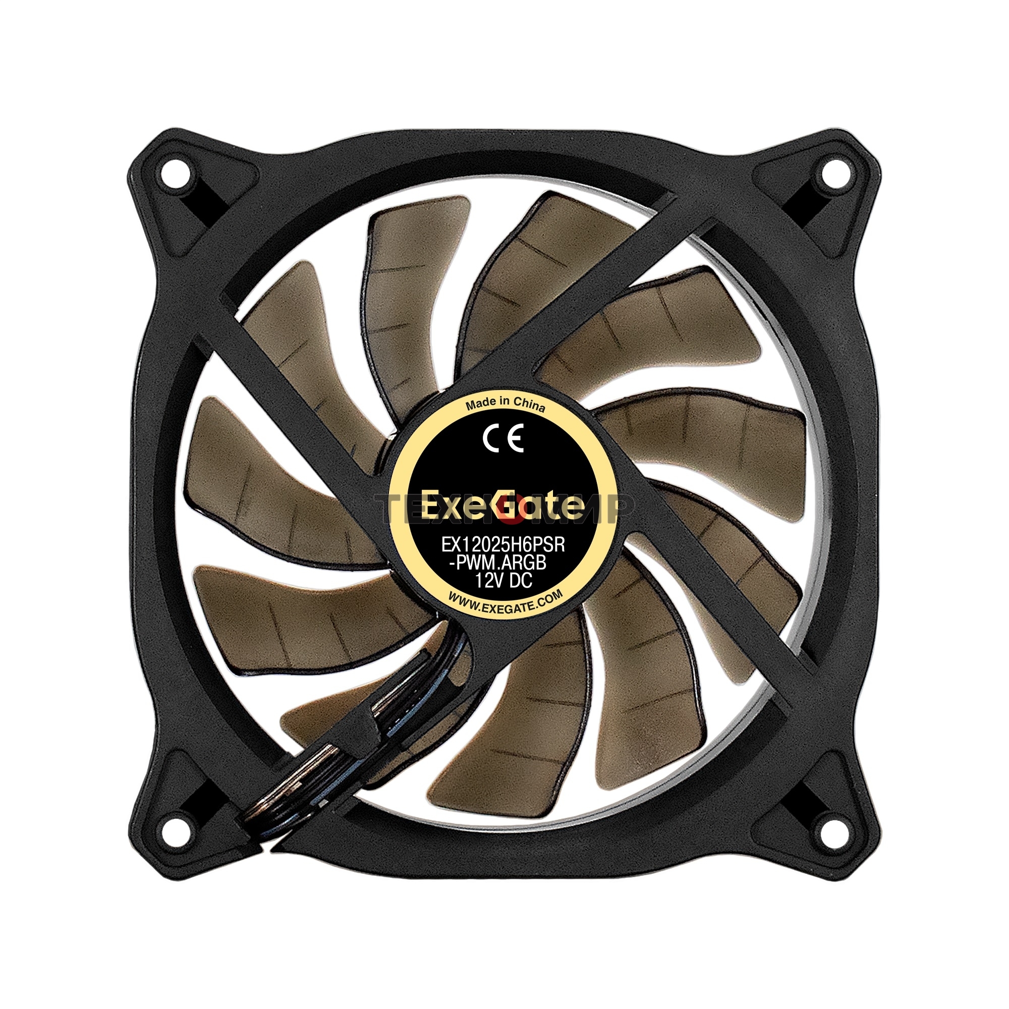 Вентилятор для корпуса ExeGate EX12025H6PSR-PWM.ARGb черный, 120 мм, 1200 об/мин, 33 дБ, 6 pin