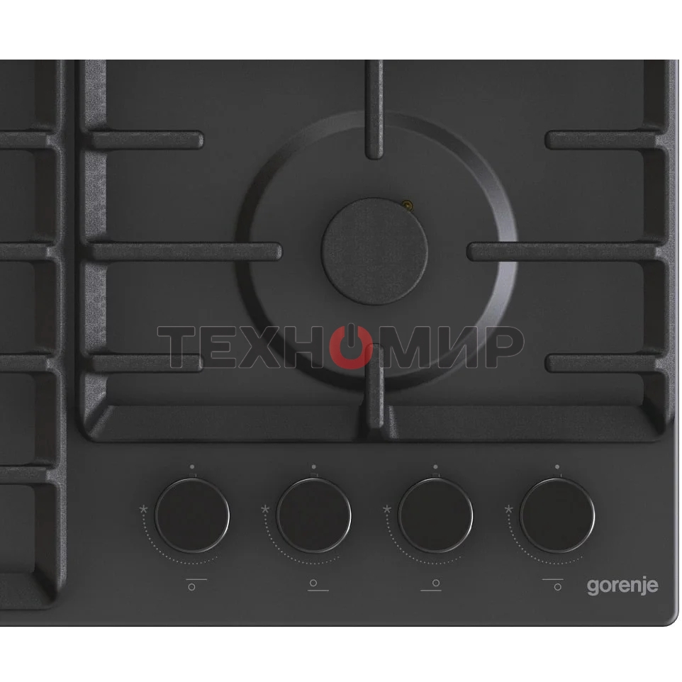 Газовая варочная панель Gorenje GW642SYB, 4 конфорки, эмалированная сталь, черный