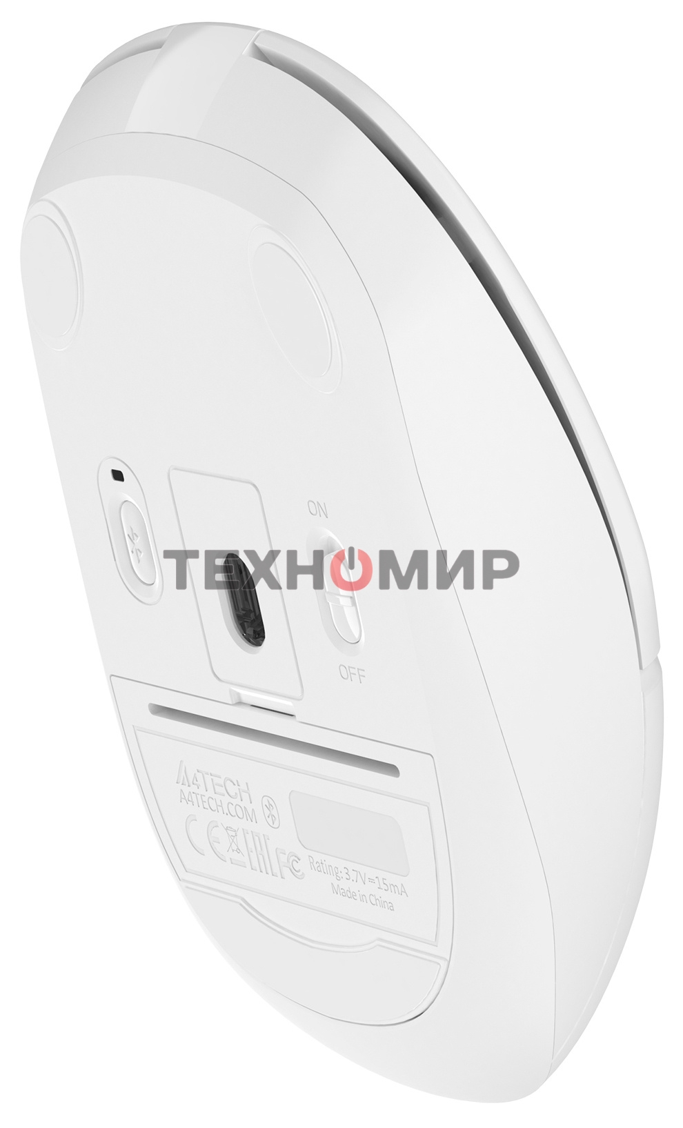 Мышь беспроводная A4Tech Fstyler FB12 белый, 1200 dpi, радиоканал, Bluetooth, USB, кнопки - 3