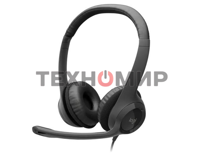 Гарнитура проводная Logitech Headset H390 USB черный