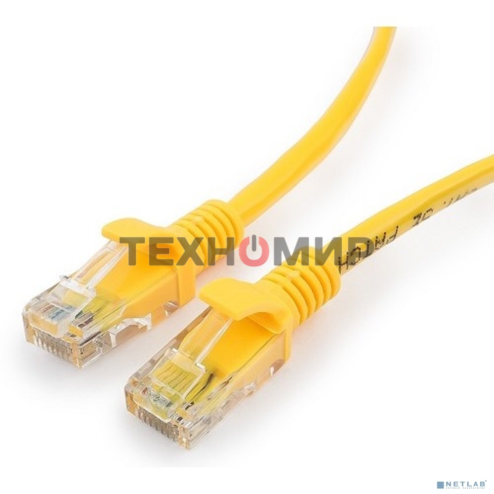 Патч-корд медный UTP Cablexpert PP10-0.25M/Y cat.5e, 0.25 м, литой, многожильный, желтый