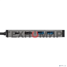 USB-концентратор ExeGate DUB-21C/PD/HL (кабель-адаптер USB Type-C --> 2xUSB3.0 + PD 100W + HDMI 4K@60Hz + Lan RJ45 10/100/1000Mb, Plug&Play, серая)