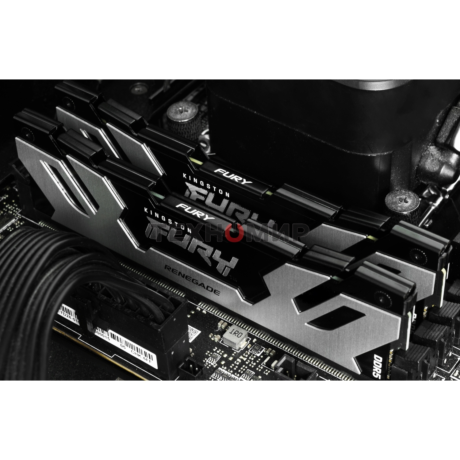 Оперативная память Kingston Fury Renegade, DDR5, 32Gb (1x32GB), 6400MHz, CL32, DIMM, радиатор, серебристый/черный