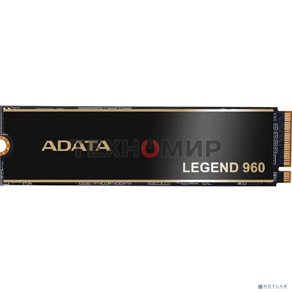 Накопитель SSD ADATA LEGEND 960, 2Tb, PCIe 4.0 x4, M.2 2280, NVMe, R/W 7400/6800, с радиатором