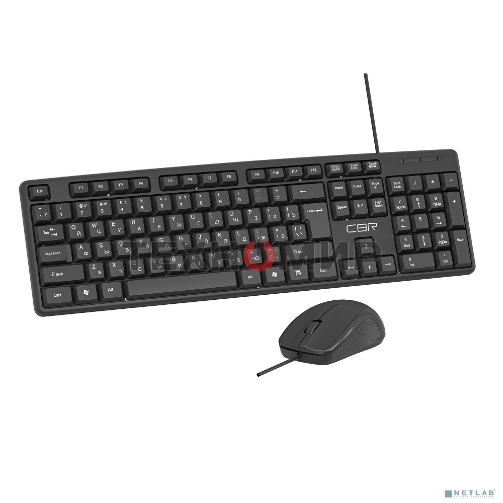 Комплект клавиатура+мышь CBR KB-SET 709 проводной, USB, 1000 DPI, чёрный