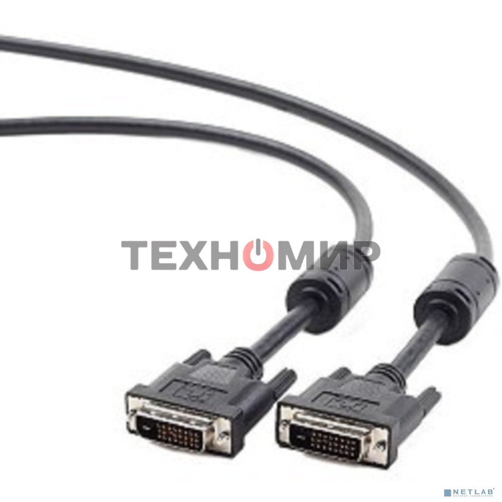Кабель DVI-D single link Gembird/Cablexpert, 19M/19M, 1.8м, черный, экран, феррит.кольца, пакет (CC-DVI-BK-6)