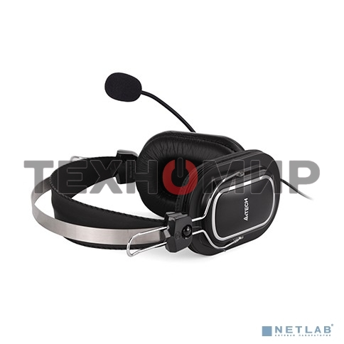 Гарнитура проводная с микрофоном A4Tech HU-50 черный 2м накладные USB оголовье