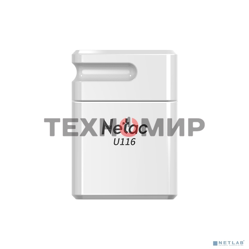 Флешка USB Netac U116 mini (NT03U116N-032G-32WH USB), 32Gb, USB 3.2, R/W 90/30, белый
