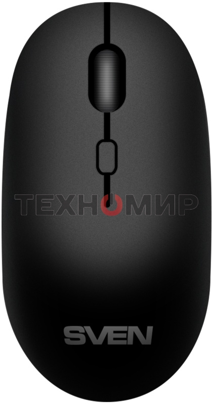 Мышь беспроводная SVEN RX-222W черный, 1800 dpi, радиоканал, Bluetooth, USB, кнопки - 4