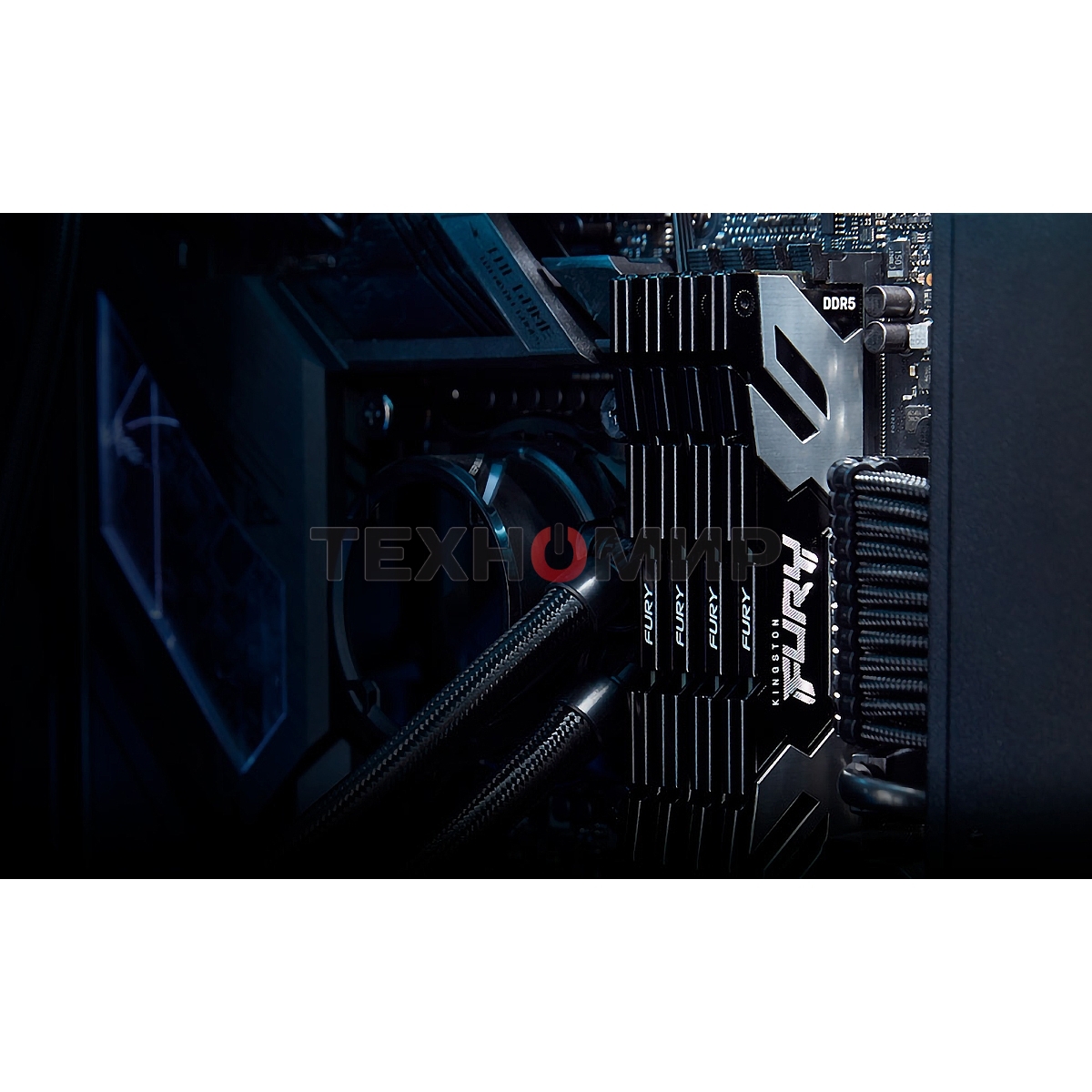 Оперативная память Kingston Fury Renegade, DDR5, 32Gb (1x32GB), 6400MHz, CL32, DIMM, радиатор, серебристый/черный