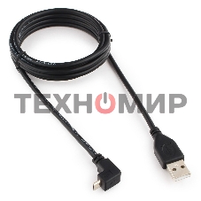 Кабель Gembird/Cablexpert Pro AM/microBM 5P, 1,8м, угловой, экран, черный