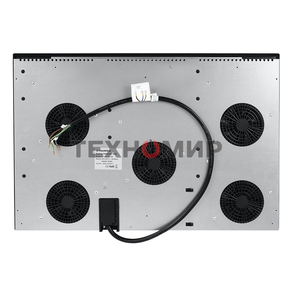 Индукционная варочная панель Maunfeld EVI.775-FL2-BK, конфорок: 5 шт., стеклокерамика, независимая, черный