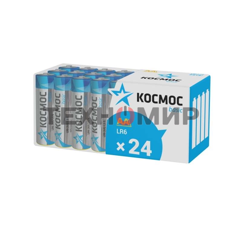 Элемент питания Космос алкалиновый LR6 пласт. бокс (уп.24шт)