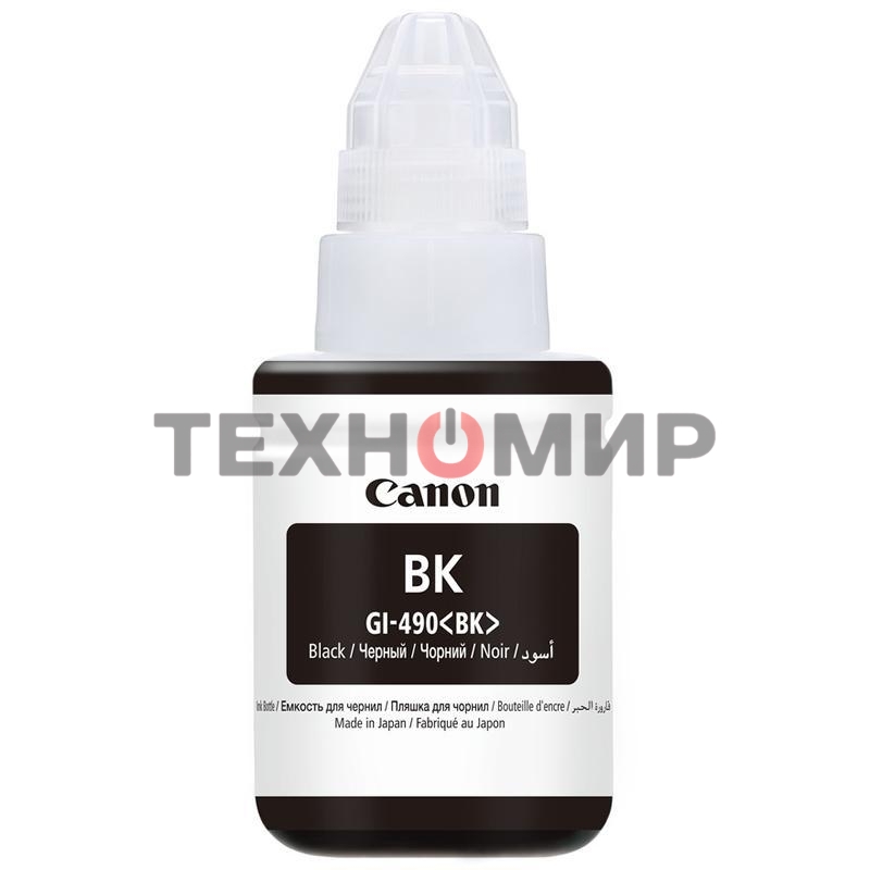 Чернила Canon GI-490BK 0663C001 черный для Canon Pixma G1400/2400/3400 (135мл)