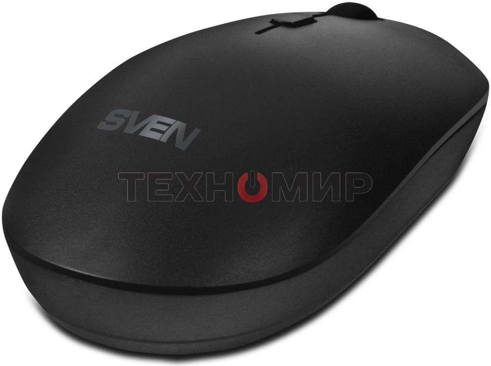 Мышь беспроводная SVEN RX-222W черный, 1800 dpi, радиоканал, Bluetooth, USB, кнопки - 4