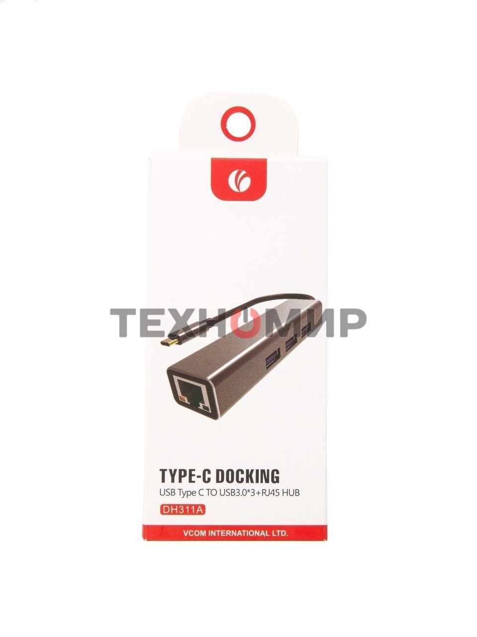 USB-концентратор USB 3.1 Type-Cm --> RJ-45+3port USB3.0(f) Aluminum Shell VCOM DH311A