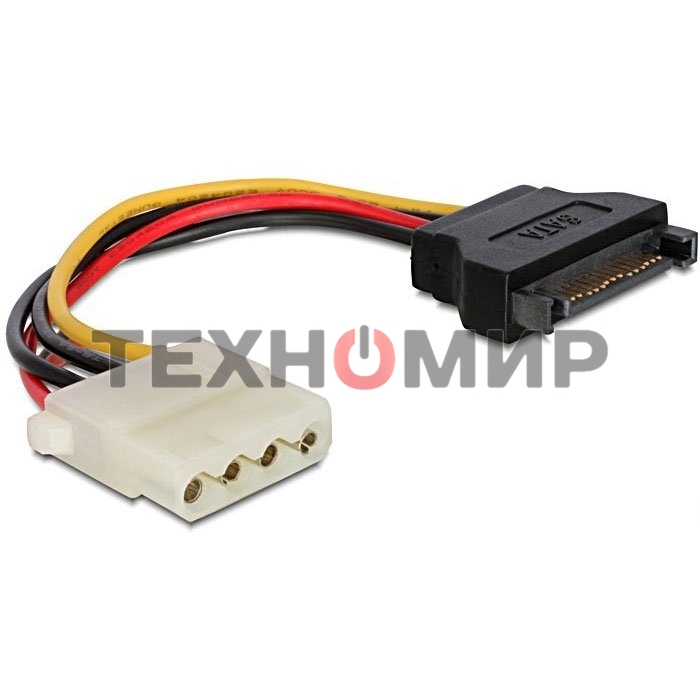 Кабель питания SATA Cablexpert CC-SATA-PS-M, 15 см, sata 15pin/molex 4pin, пакет
