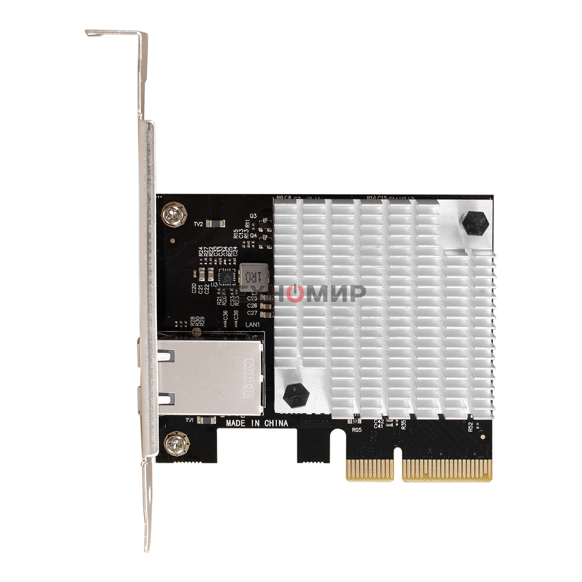 Сетевой адаптер ExeGate EXE-107S (PCI-E x4 v3.0, 1xRJ45, UTP 100Mbps/1000Mbps/2.5Gbps/10Gbps Marvell AQC107S)