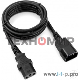 Кабель питания сист.блок-монитор Cablexpert PC-189-1-1.8M, 1.8м, C13-C14, 3x1кв.мм., черный, с заземлением