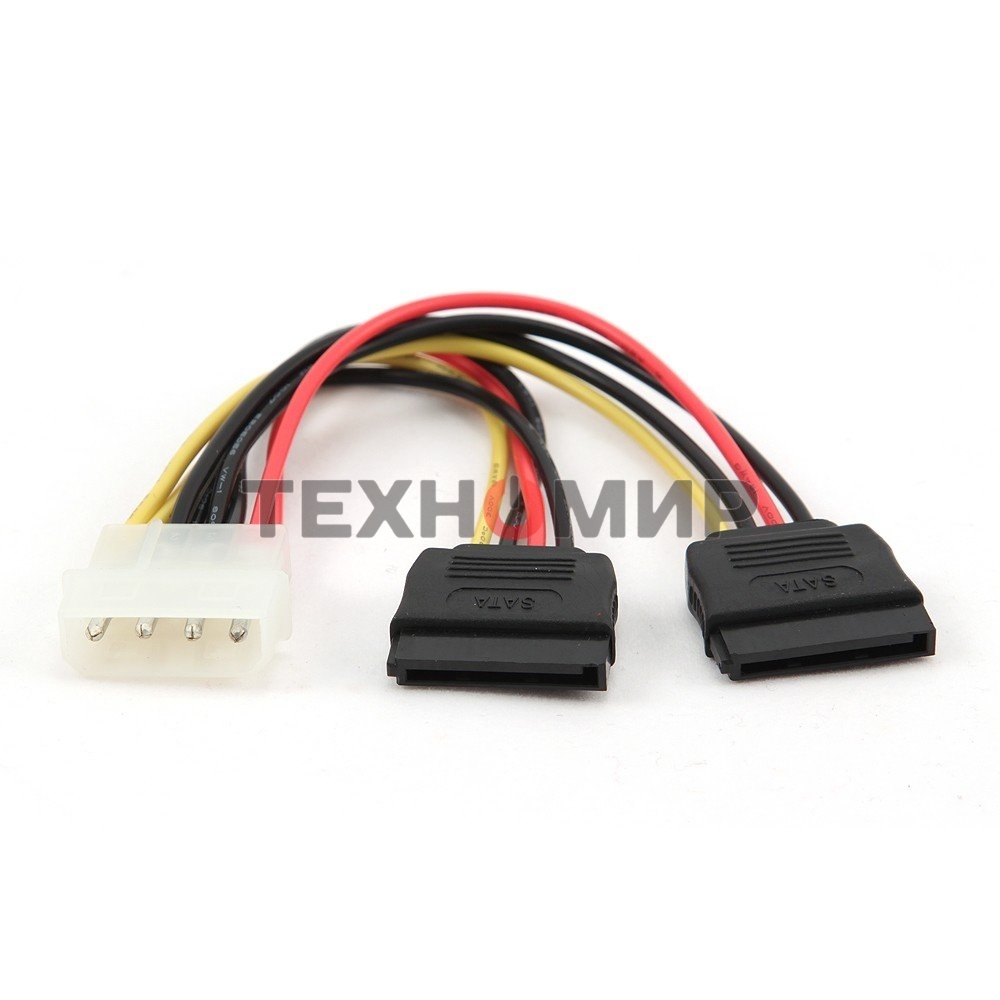Кабель Cablexpert Кабель питания SATA CC-SATA-PSY-0.3M, 30 см, molex 4pin/2x sata15pin, на 2 устр., пакет