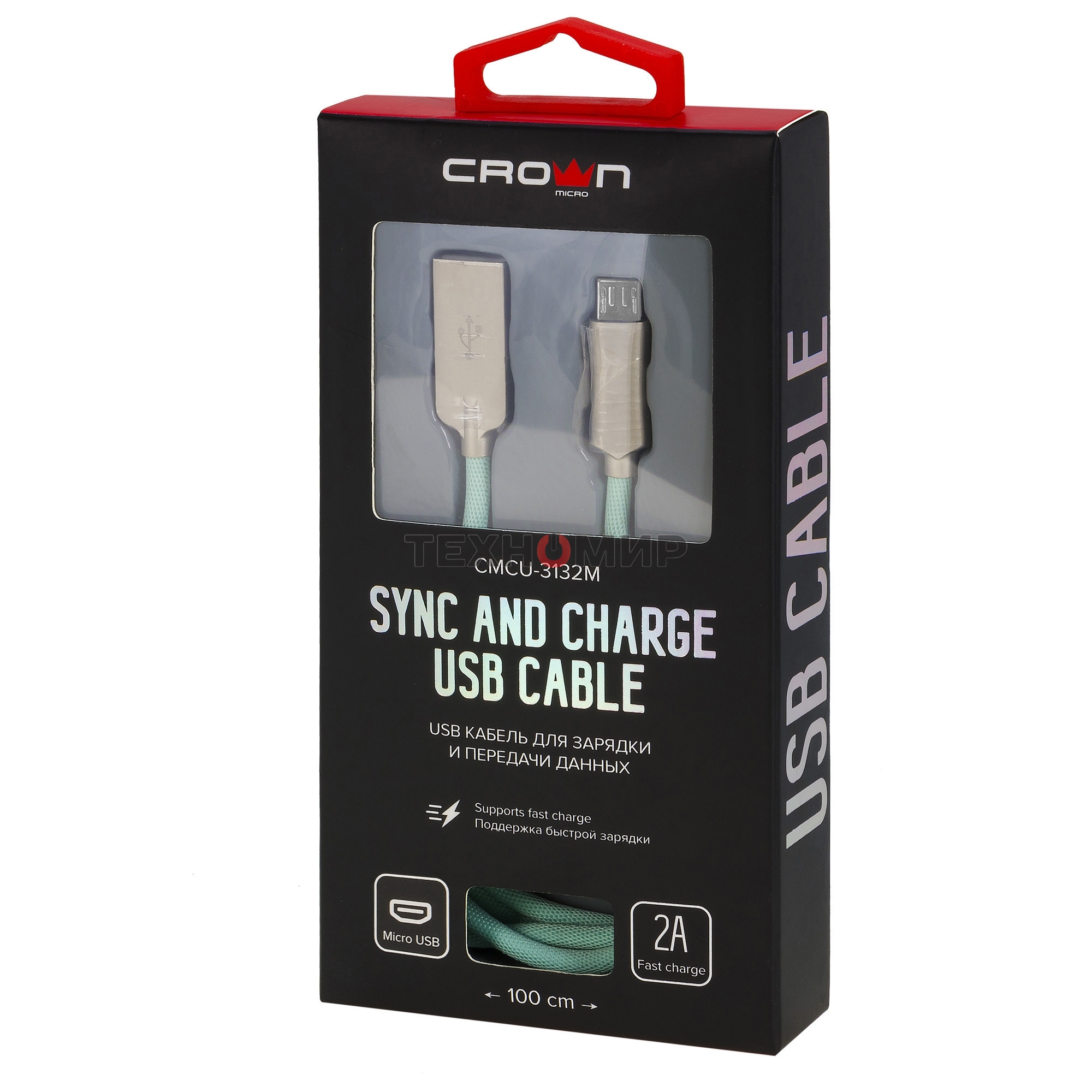 Кабель Crown USB - microUSB CMCU-3132M light blue