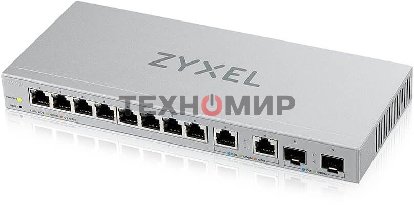 Коммутатор Zyxel XGS1210-12-ZZ0102F 8x1 Гбит/с 2x2.5 Гбит/с 2SFP+ управляемый